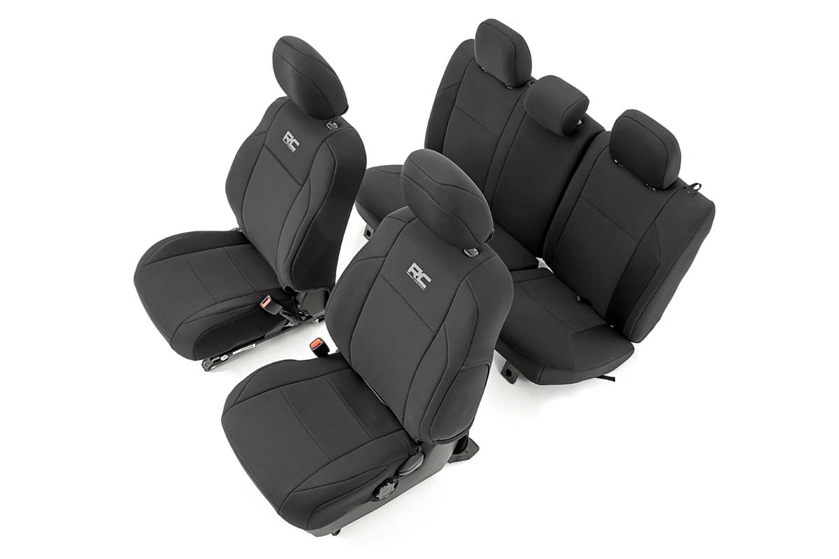 Toyota Tacoma Seat Covers - Front + Rear - Rough Country - Neoprene - '16-'23